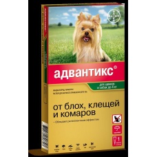 Адвантикс  для собак до 4кг, пип. 0,4мл (1 пип/уп)